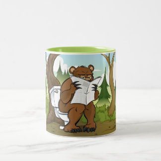 Een Beer krap in de Bossen Tweekleurige Koffiemok