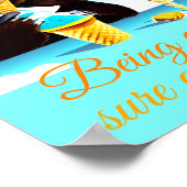 Een Beer met de bovenste laag IJscream-kunst Poster (Hoek)