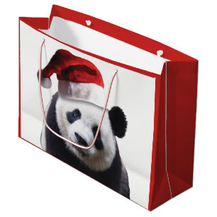 Een Beer van Panda in een Pet van de Kerstman Large Cadeautasje