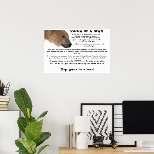 Een Beer worden Poster (Thuiskantoor)