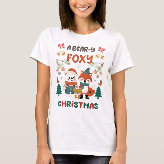 EEN BEER-Y FOXY KERST! T-SHIRT (Voorkant)