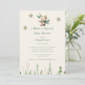 Een Beer-y Special Cream Neutral Baby shower Kaart (Staand voorkant)