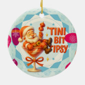 een beetje aangeschoten kerstman keramisch ornament (Achterkant)