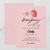 Een beetje aardbei Baby shower Kaart (Voorkant / Achterkant)