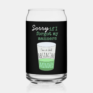 Een beetje Absint Minded Funny Drink Slogan Blikvorm Glas