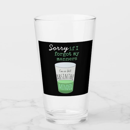 Een beetje Absint Minded Funny Drink Slogan Glas (Voorkant)