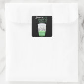 Een beetje Absinthe Minded Funny Drink Humor Vierkante Sticker (Tas)