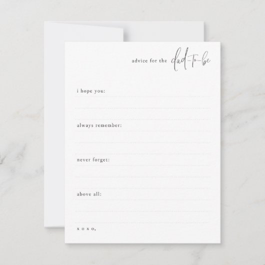 Een beetje advies voor de vader-te-zijn notitiekaartje (Voorkant)