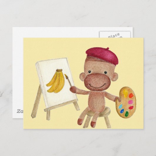 Een beetje artistiek Socky, het Briefkaart Sock Mo (Voorkant / Achterkant)