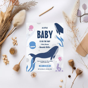 Een beetje Baby Whale Baby shower Kaart