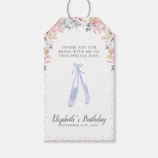 Een beetje Ballerina bedankt Cadeaulabel (Voorkant)