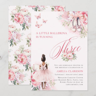 Een beetje Ballerina Swan Lake Derde Verjaardag Kaart