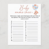 Een beetje bearly Baby Name Race game Sheet (Voorkant)