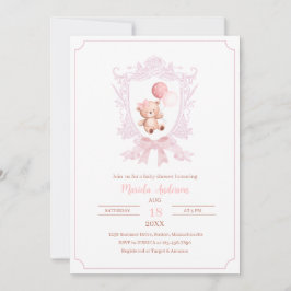 Een beetje bearly roze kuifjes strikken baby shInv Kaart