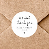 Een beetje bedankt voor je minimalistische bruilof ronde sticker