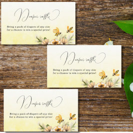 Een beetje Bee Diaper Raffle Baby shower Informatiekaartje