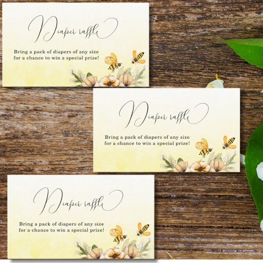 Een beetje Bee Diaper Raffle Baby shower Informatiekaartje