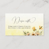 Een beetje Bee Diaper Raffle Baby shower Informatiekaartje (Voorkant)