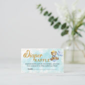 Een beetje Beer Prince Diaper Raffle Baby shower Informatiekaartje (Staand voorkant)