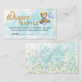 Een beetje Beer Prince Diaper Raffle Baby shower Informatiekaartje (Voorkant / Achterkant)