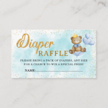 Een beetje Beer Prince Diaper Raffle Baby shower