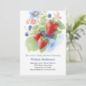 Een beetje Berry Waterverf Fantasy Boy Baby shower Kaart (Staand voorkant)