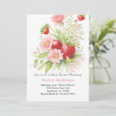 Een beetje Berry Waterverf Meisje Baby shower Kaart (Staand voorkant)