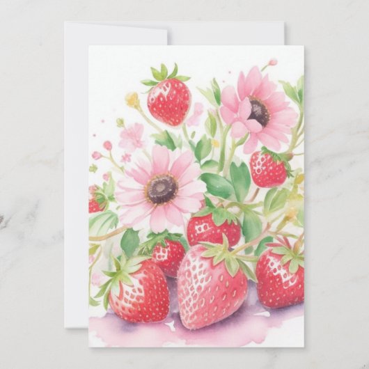 Een beetje Berry Waterverf Meisje Baby shower Kaart (Achterkant)