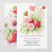 Een beetje Berry Waterverf Meisje Baby shower Kaart (Voorkant / Achterkant)