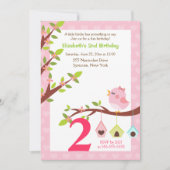 Een beetje Birdie Birthday Uitnodiging (om het eve (Voorkant)