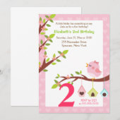 Een beetje Birdie Birthday Uitnodiging (om het eve (Voorkant / Achterkant)