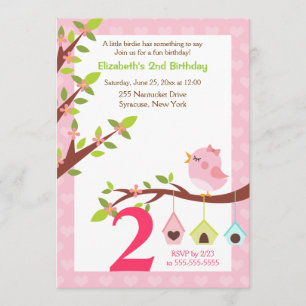 Een beetje Birdie Birthday Uitnodiging (om het eve