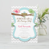 Een beetje Birdie vertelde me dat Baby shower uitn Kaart (Staand voorkant)