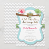 Een beetje Birdie vertelde me dat Baby shower uitn Kaart (Voorkant / Achterkant)