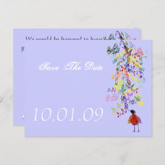 Een beetje Birdie vertelde me zo Aankondigingskaart (Voorkant / Achterkant)