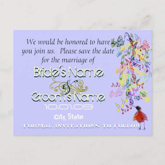 Een beetje Birdie vertelde me zo Aankondigingskaart (Achterkant)