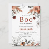 Een beetje boe floral Halloween baby shower Kaart (Voorkant)