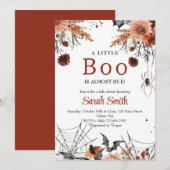 Een beetje boe floral Halloween baby shower Kaart (Voorkant / Achterkant)