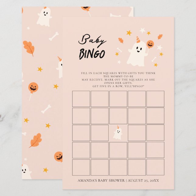 Een beetje boe is bijna te wijten aan Baby Bingo (Voorkant / Achterkant)