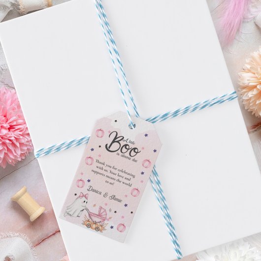 Een beetje boe is bijna te wijten aan roze Baby sh Cadeaulabel