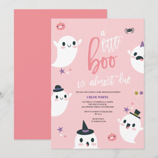 Een beetje boe is bijna te wijten aan spook Baby s Kaart (Voorkant / Achterkant)