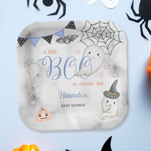 Een beetje boe is bijna te wijten Boy Baby shower Papieren Bordje