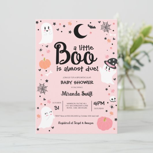 Een beetje boe is bijna te wijten, Schattige spook Kaart (Staand voorkant)