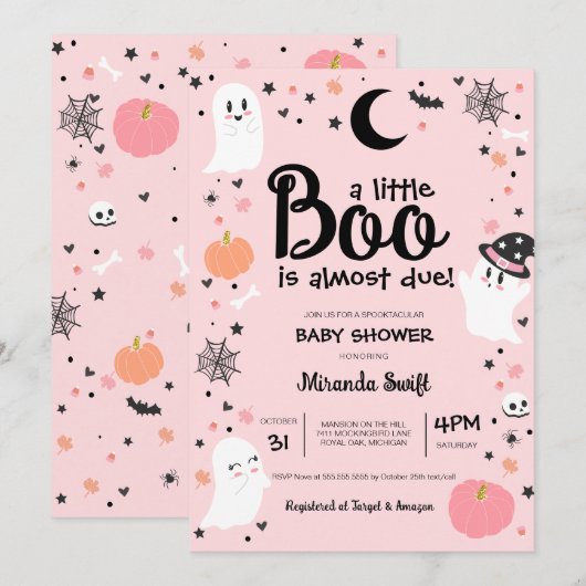 Een beetje boe is bijna te wijten, Schattige spook Kaart (Voorkant / Achterkant)