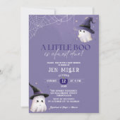 Een beetje boe komt bijna door Halloween baby show Kaart (Voorkant)