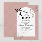 Een beetje boe komt bijna door Halloween baby show Kaart (Voorkant / Achterkant)