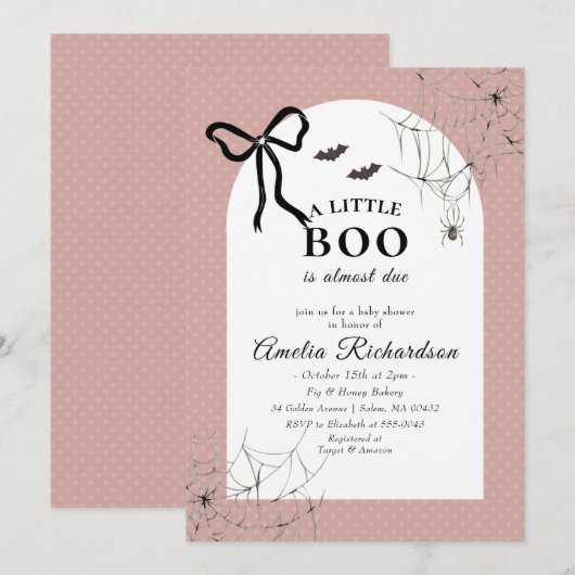 Een beetje boe komt bijna door Halloween baby show Kaart (Voorkant / Achterkant)