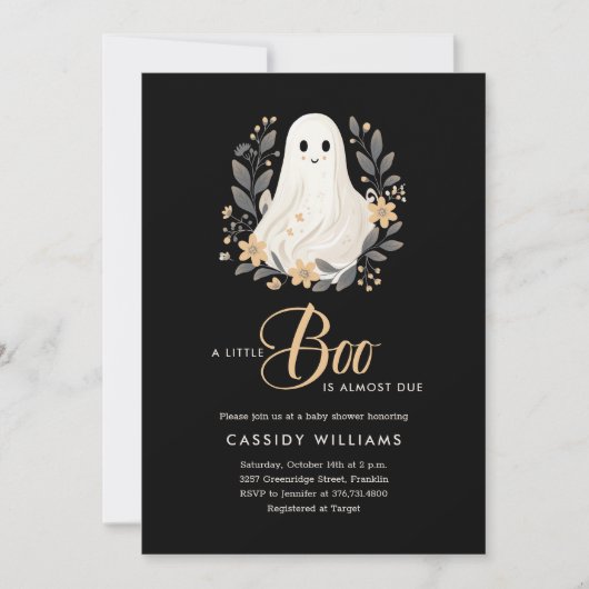 Een beetje Boho Ghost Halloween Baby shower Kaart (Voorkant)