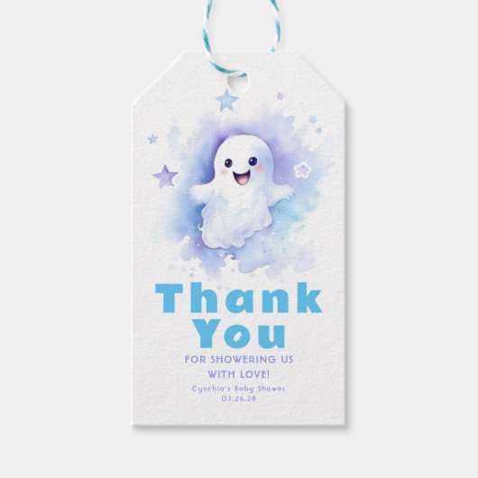 Een beetje boo geest schattig halloween Baby showe Cadeaulabel (Voorkant)