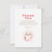 Een beetje boo geest schattig halloween dank je bedankkaart (Voorkant)